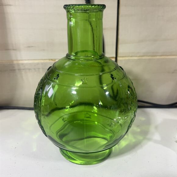 Vintage Wheaton NJ Glass Fire Extinguisher Bottle Eagle Shield & Stars Green - Picture 3 of 8